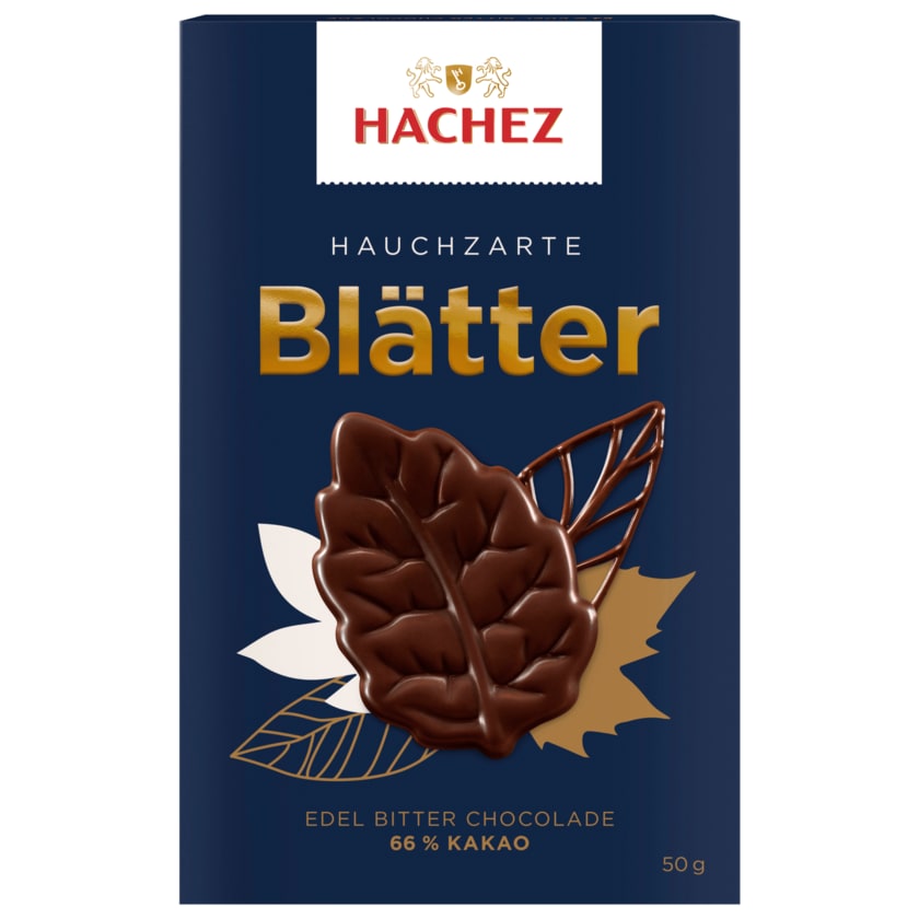 Hachez Hauchzarte Blätter Edel Bitter Chocolade 50g